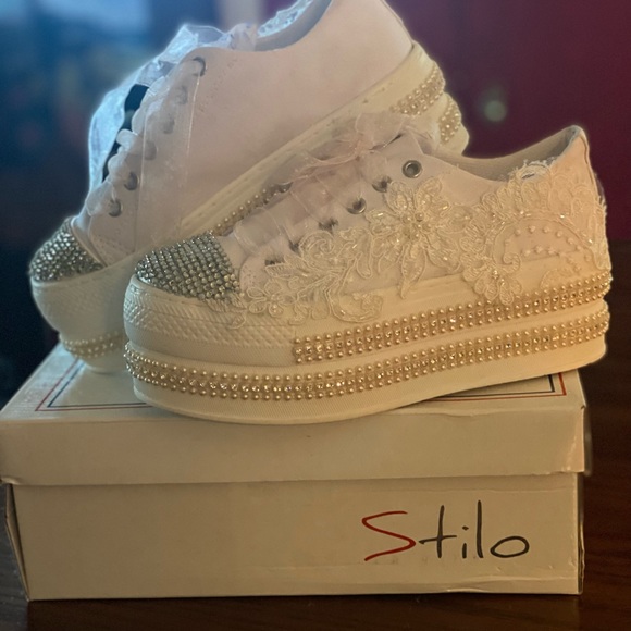 Stilo Shoes - Bridal wedge sneakers from Italy🇮🇹